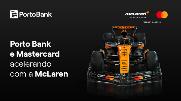KV da parceria Porto Bank com Mastercard e McLaren F1 Team